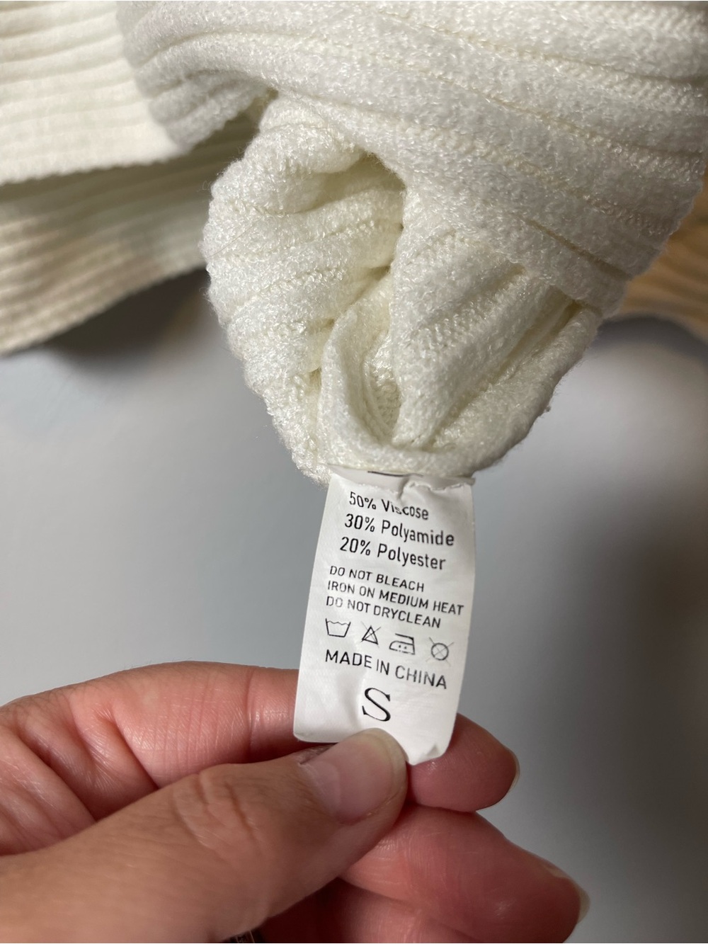 C+D+M Collection- Women's Cream Ribbed Balloon-Sleeve Sweater - Picture 7 of 7